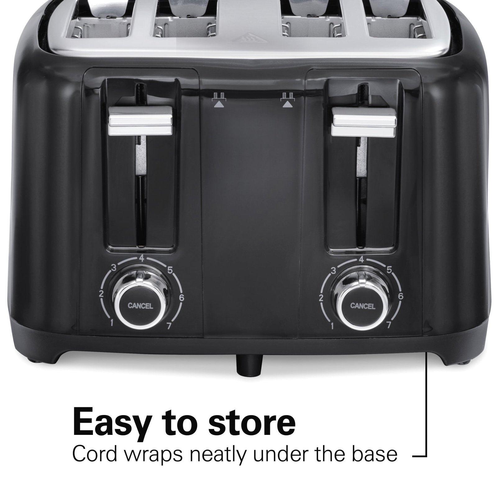 Hamilton Beach 4-Slice Toaster with Extra-Wide Slots, Toast Boost, and Removable Crumb Tray, Black