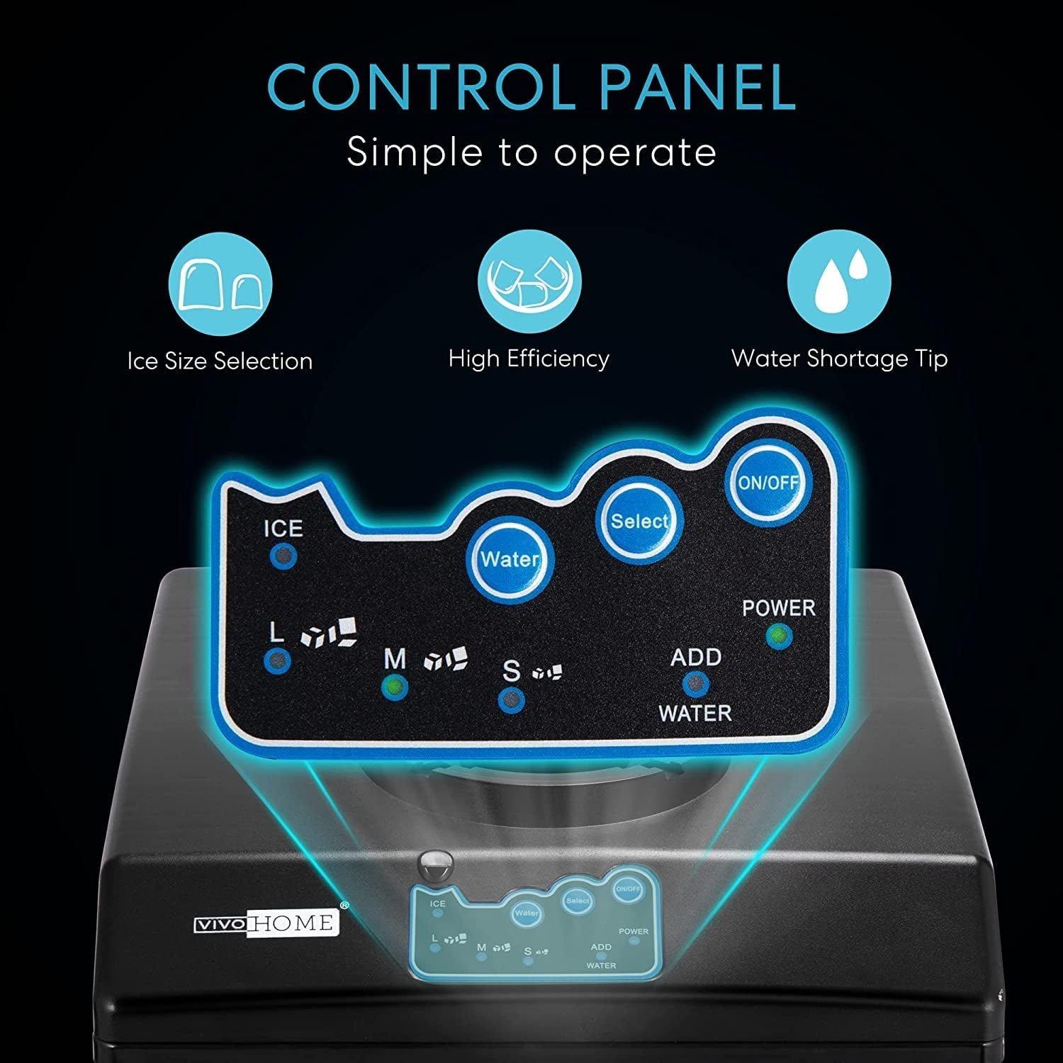 VIVOHOME Electric 2 in 1 Countertop Ice Maker, Ice and Water Dispenser Machine 48lbs/Day