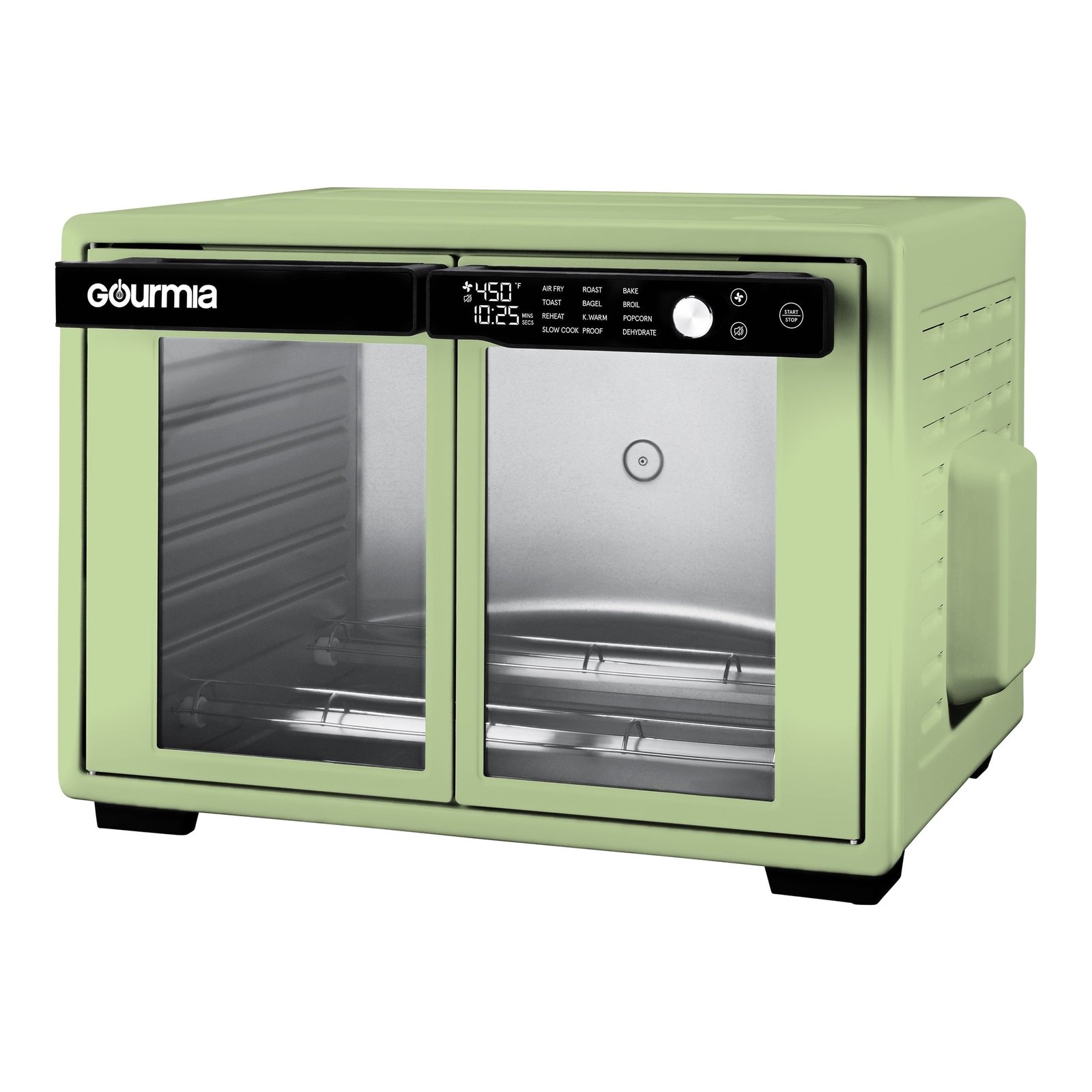 Gourmia 9-Slice Digital Toaster Oven Air Fryer with Convection Mode and 12 Cooking Functions, Green