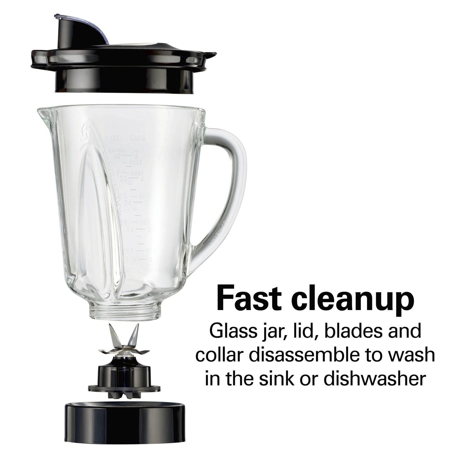 Hamilton Beach Multi-Function Smoothie Blender for Kitchen, 40 oz Jar for Smoothies and Shakes, Black