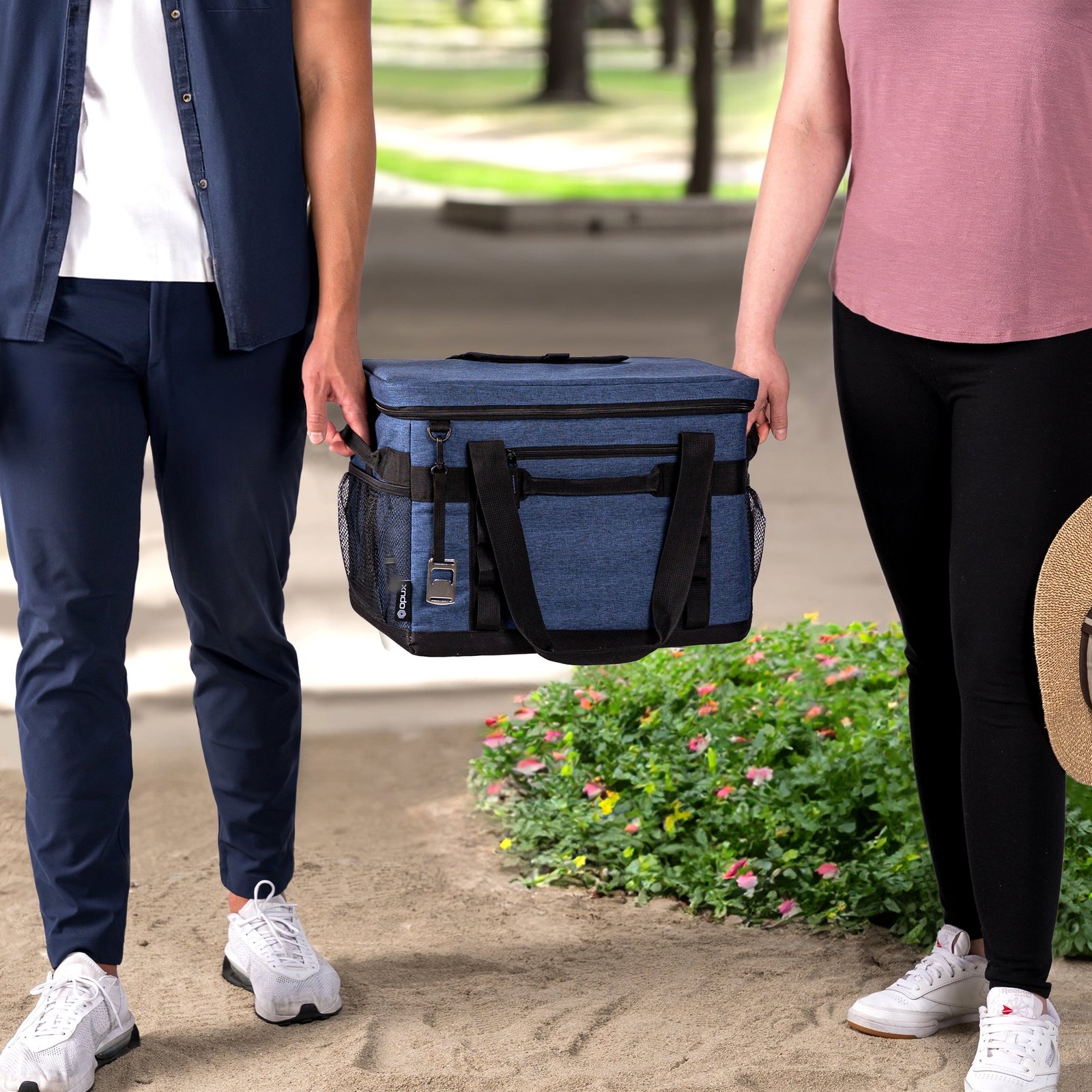 OPUX Cooler Bag, 60 Cans Insulated Soft Collapsible Portable Cooler, Soft Sided Leakproof Cooler for Beach Camping with Shoulder Strap, Ice Chest for Travel Road Trip Picnic, Navy Blue