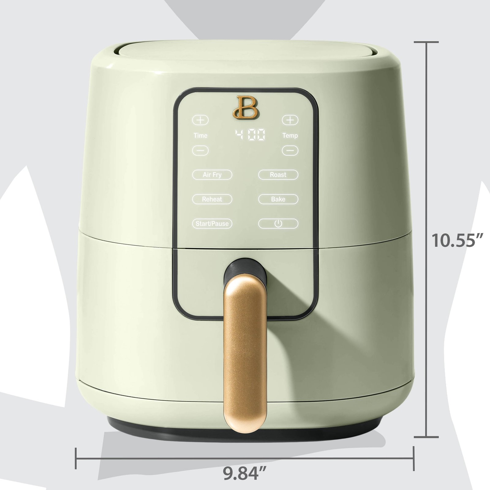 Beautiful 3 Qt Air Fryer with TurboCrisp Technology, Sage Green by Drew Barrymore