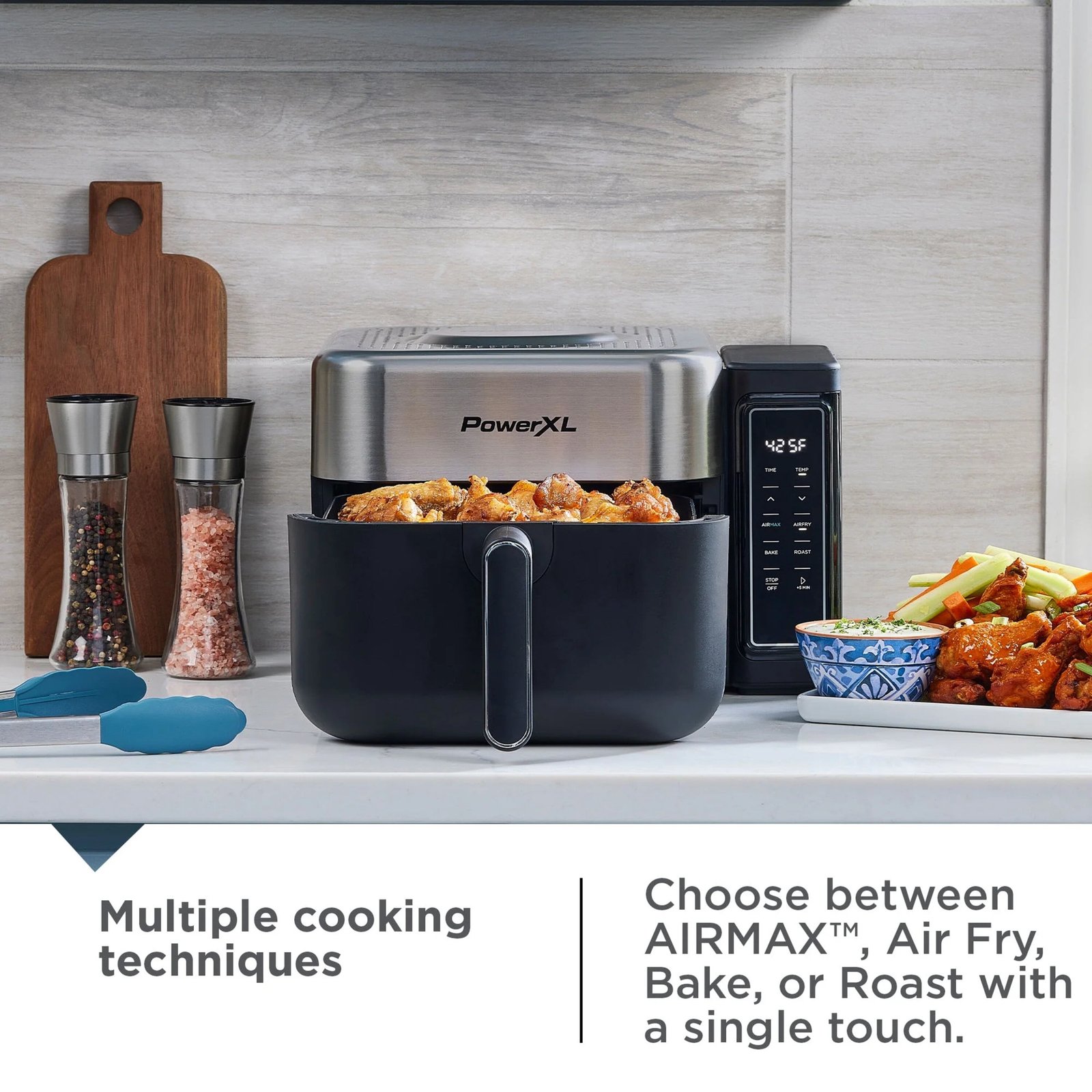 PowerXL™ 6.3 Quart AIRMAX™ Air Fryer Oven with 4 Pre-Sets, Two Tier Compact Design