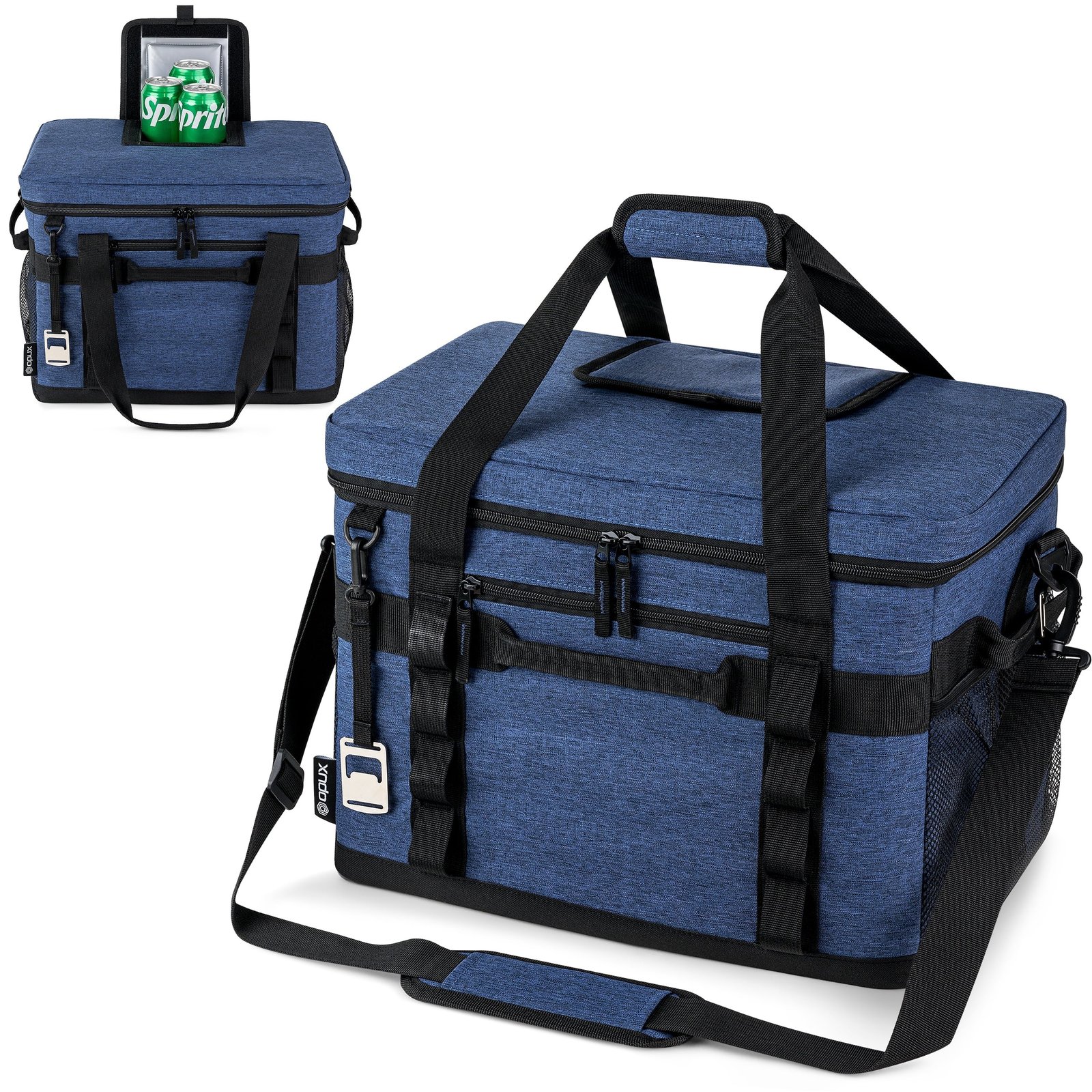 OPUX Cooler Bag, 60 Cans Insulated Soft Collapsible Portable Cooler, Soft Sided Leakproof Cooler for Beach Camping with Shoulder Strap, Ice Chest for Travel Road Trip Picnic, Navy Blue
