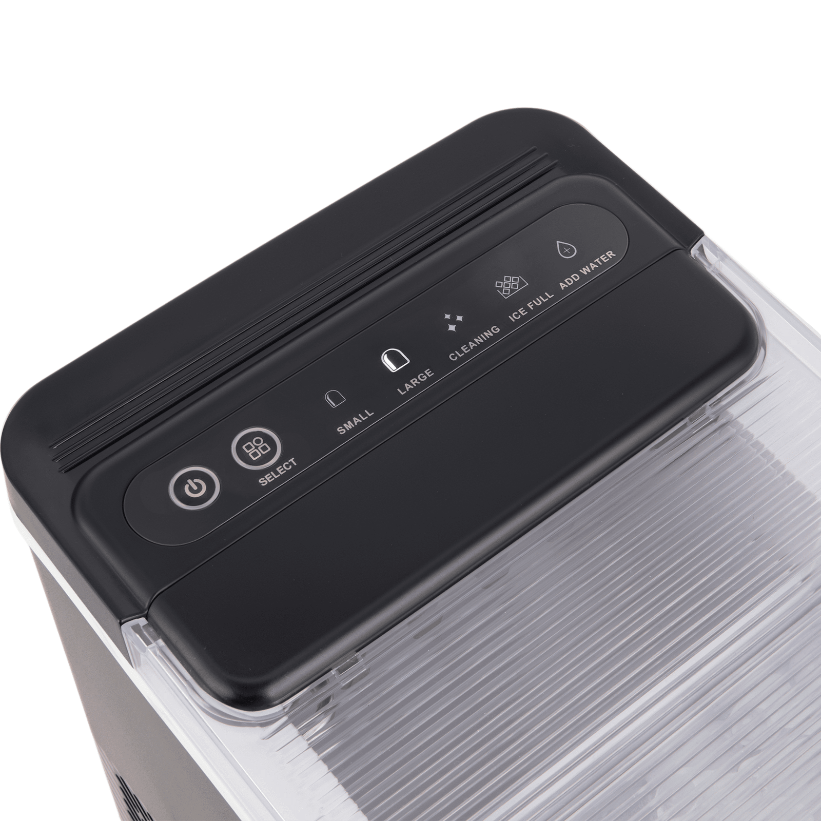 Mainstays Countertop Ice Maker, Rich Black, 9 Bullet Cubes, 2 Ice Sizes, 26 lbs/24H with Removable & Washable Ice Tray & Scoop, with Self-Cleaning Function