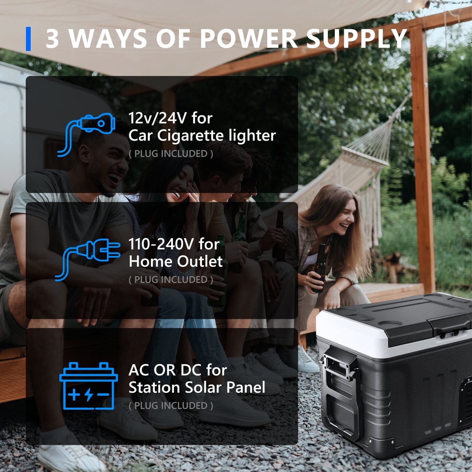 Simzlife 12V Car Refrigerator, 37QT Electric Cooler DC/AC, -4℉~68℉, RV Freezer Fridge Cooler with Wheels & 2 Baskets