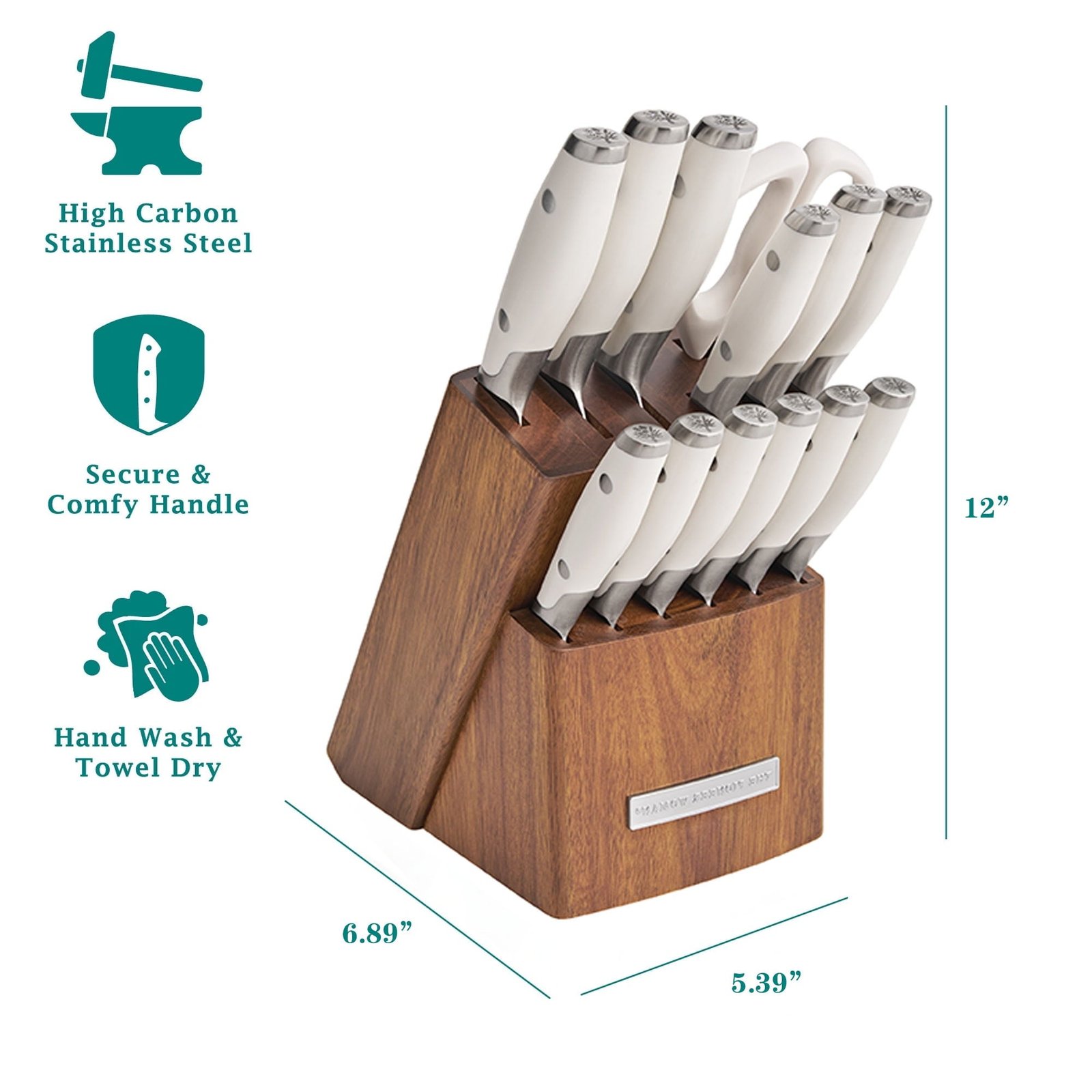 The Pioneer Woman 14-Piece Knife Block Set, Linen