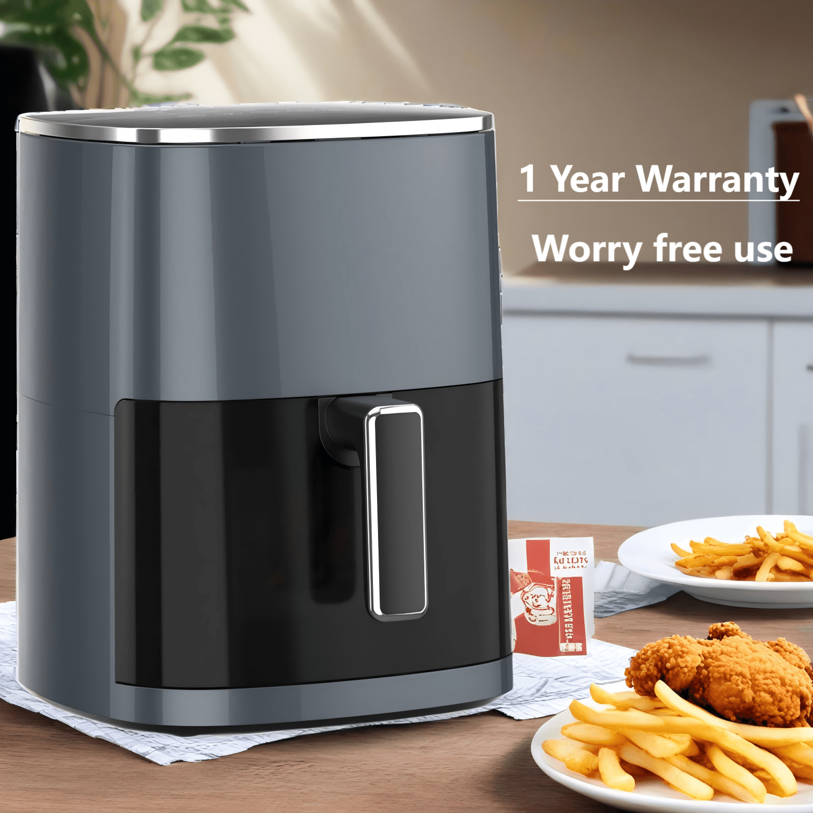 Atilioo 6QT Air Fryer - 12-in-1 Multifunctional Touchscreen Cooker, Crisps, Roasts, Bakes & Reheats with 95% Less Oil, Quick & Easy Meals, Large Capacity Electric Oven, Black