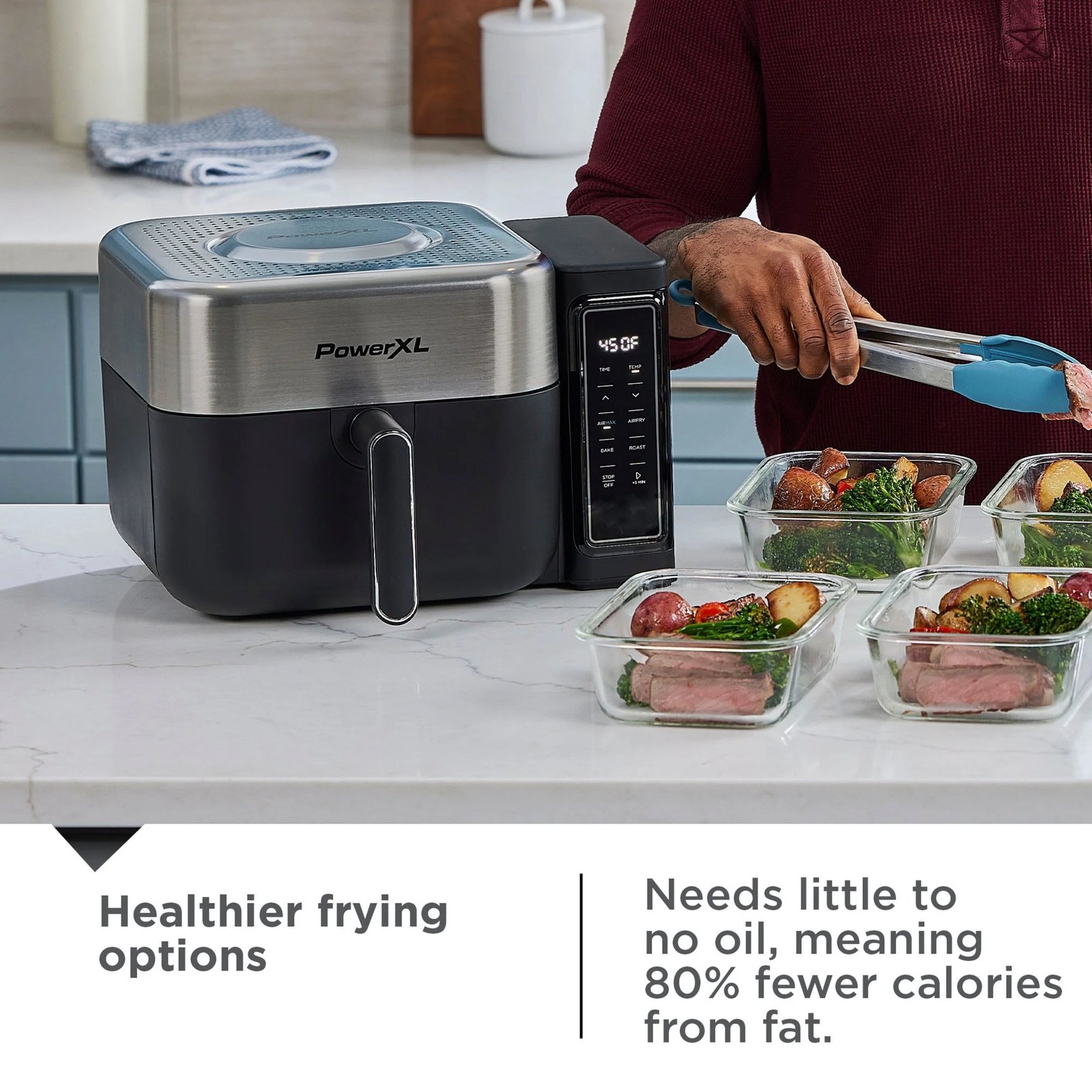 PowerXL™ 6.3 Quart AIRMAX™ Air Fryer Oven with 4 Pre-Sets, Two Tier Compact Design