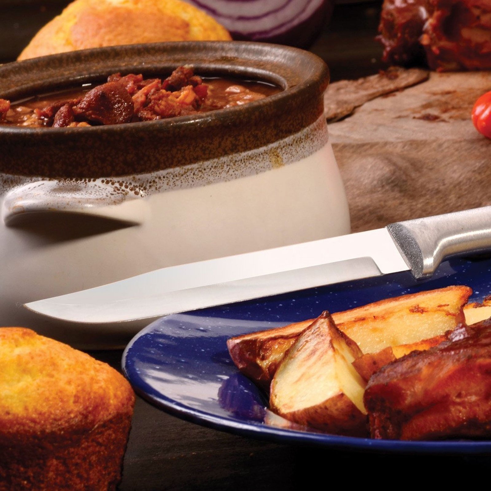 Rada Cutlery Utility Steak Knives Gift Set – Stainless Steel Blades With Aluminum Handles, Set of 6