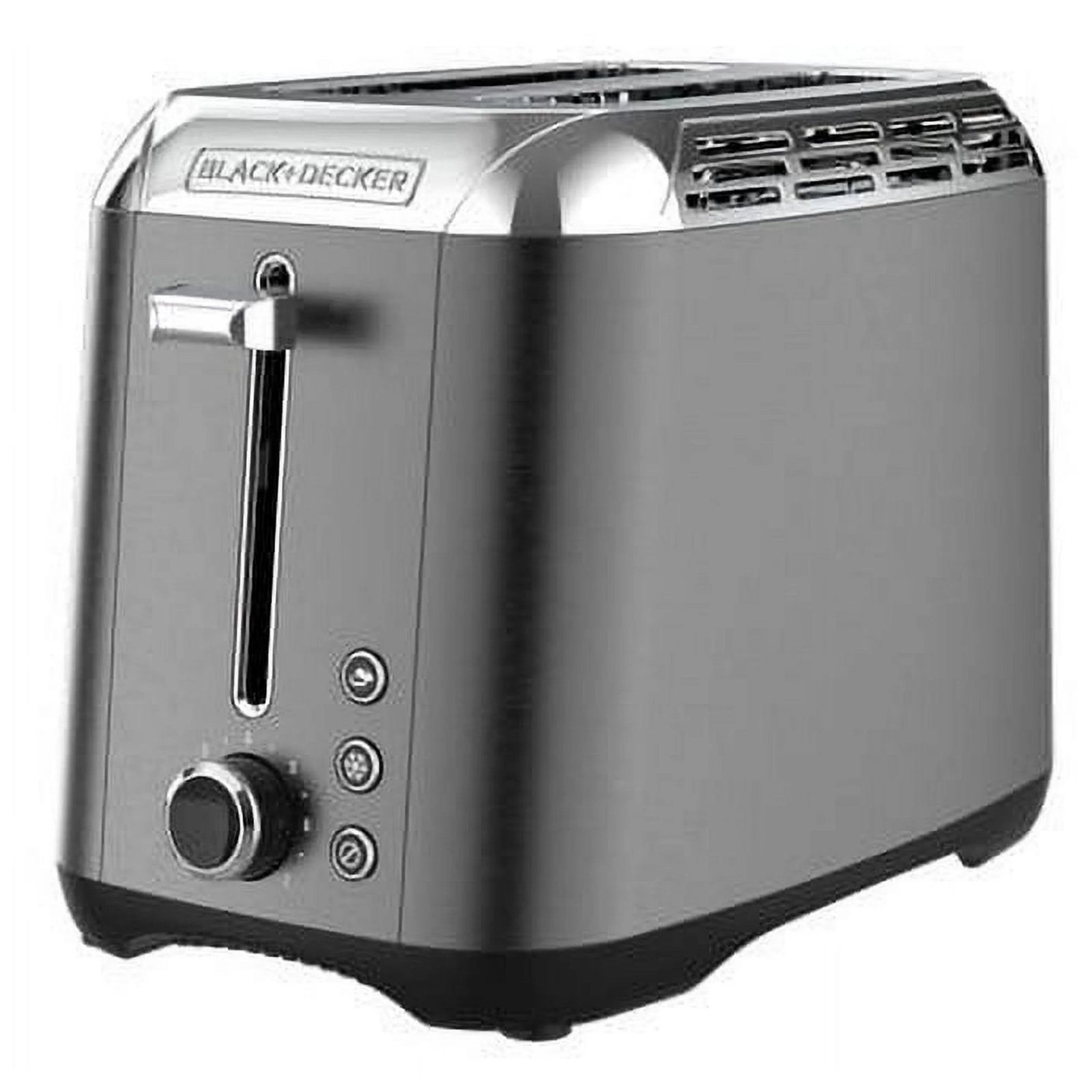 BLACK+DECKER 2-Slice Rapid Toaster, Black Stainless Steel with Removable Tray