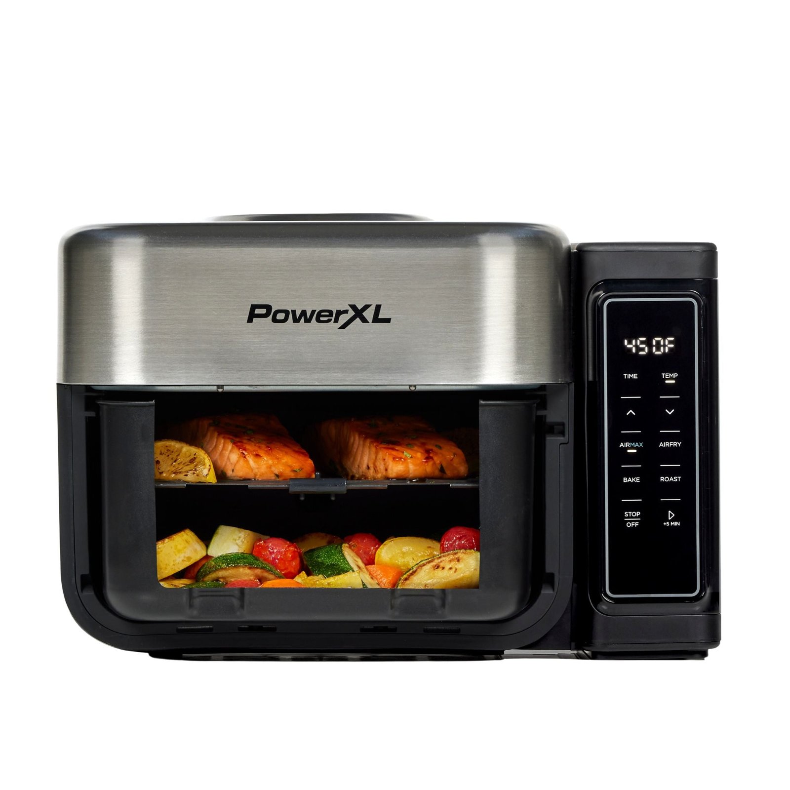 PowerXL™ 6.3 Quart AIRMAX™ Air Fryer Oven with 4 Pre-Sets, Two Tier Compact Design
