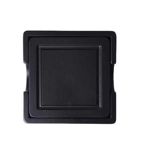 Better Homes & Gardens Black Bamboo Coaster 4 Pack Set, 4.52 x 4.52 x 1.65 inch