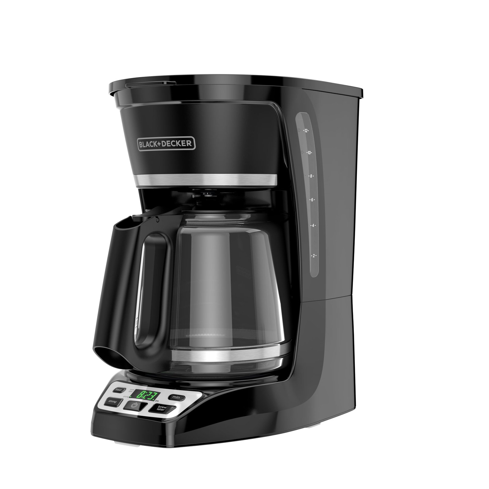 BLACK+DECKER 12-Cup Programmable Drip Coffee Maker with Custom Brew Strength, Black