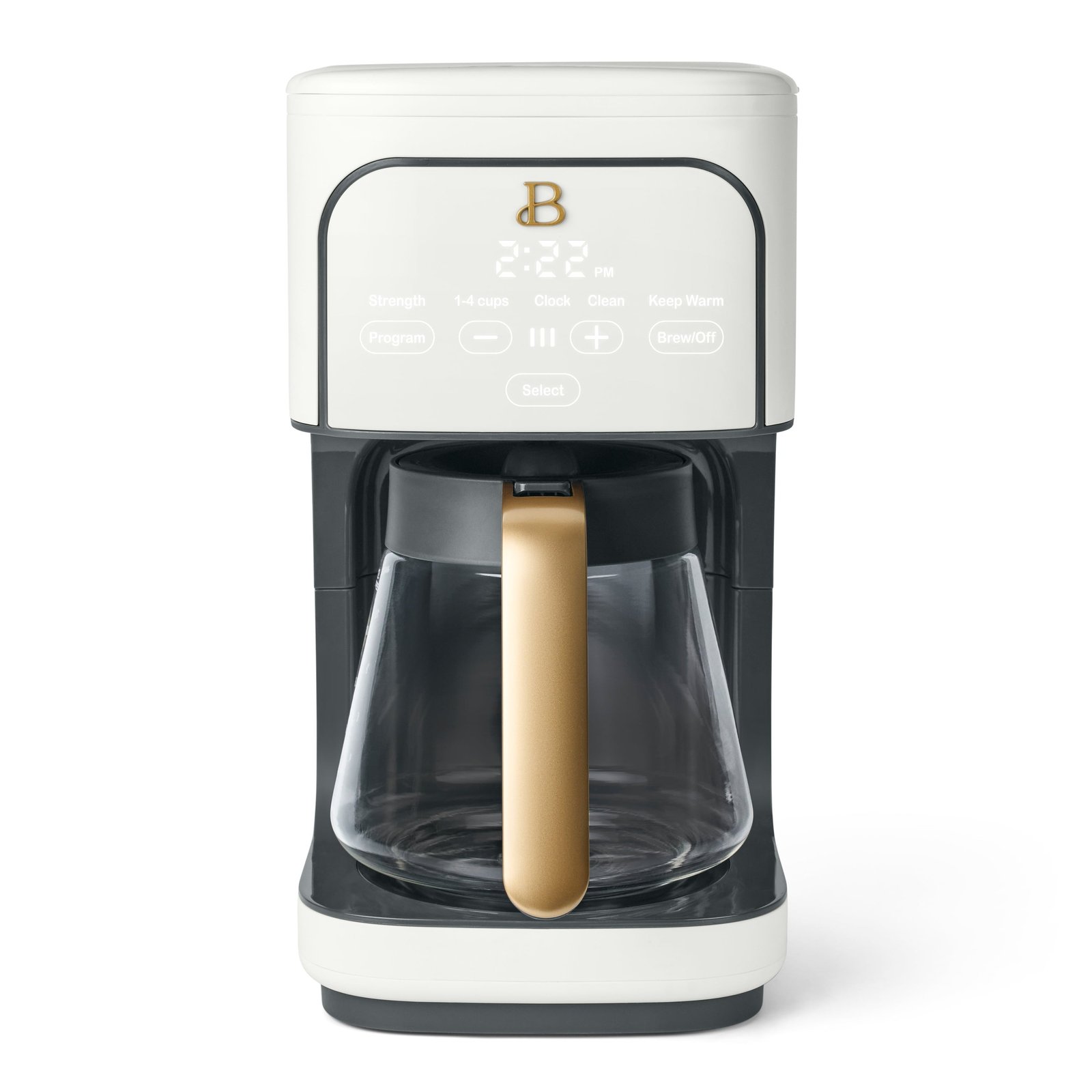 Beautiful 12 Cup Programmable Coffee Maker, White Icing by Drew Barrymore