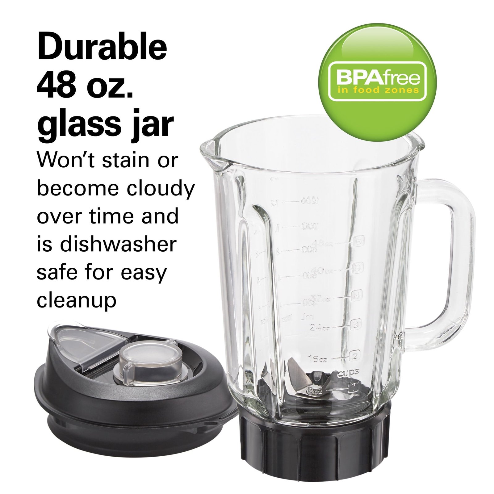 Hamilton Beach PowerMax Professional Smoothie Blender for Kitchen, 48 oz Jar for Smoothies and Shakes, Gray