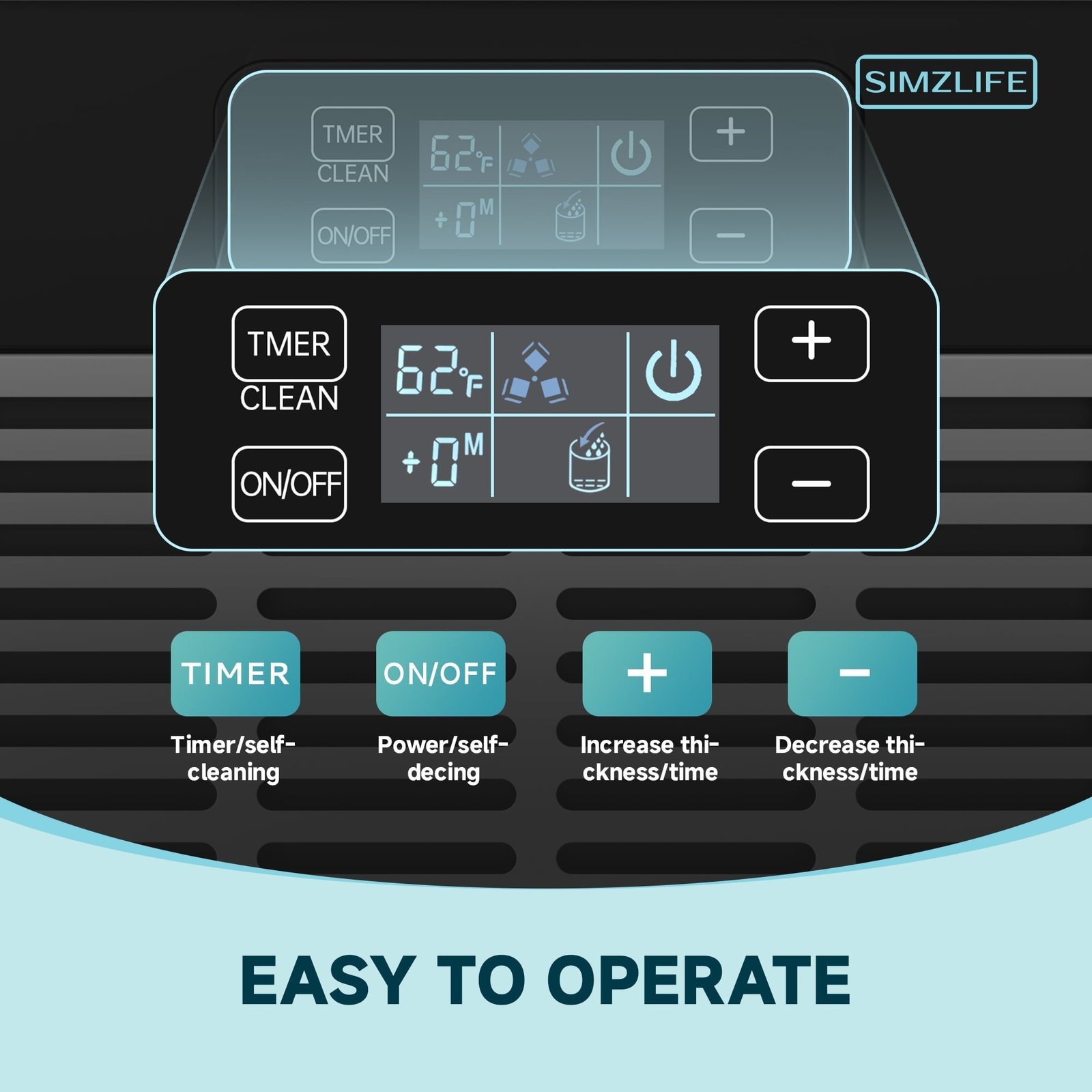 Simzlife 80lbs/24H Undercounter Commercial Ice Maker, Freestanding/Built-In Ice Machine with Clear Cube