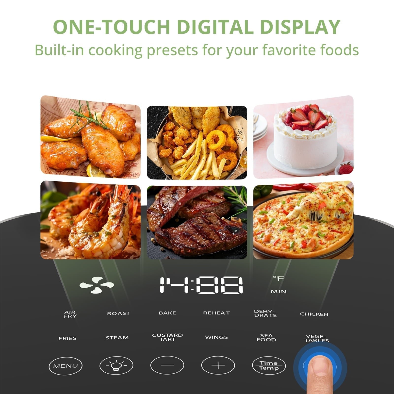 Atilioo 6QT Air Fryer - 12-in-1 Multifunctional Touchscreen Cooker, Crisps, Roasts, Bakes & Reheats with 95% Less Oil, Quick & Easy Meals, Large Capacity Electric Oven, Black