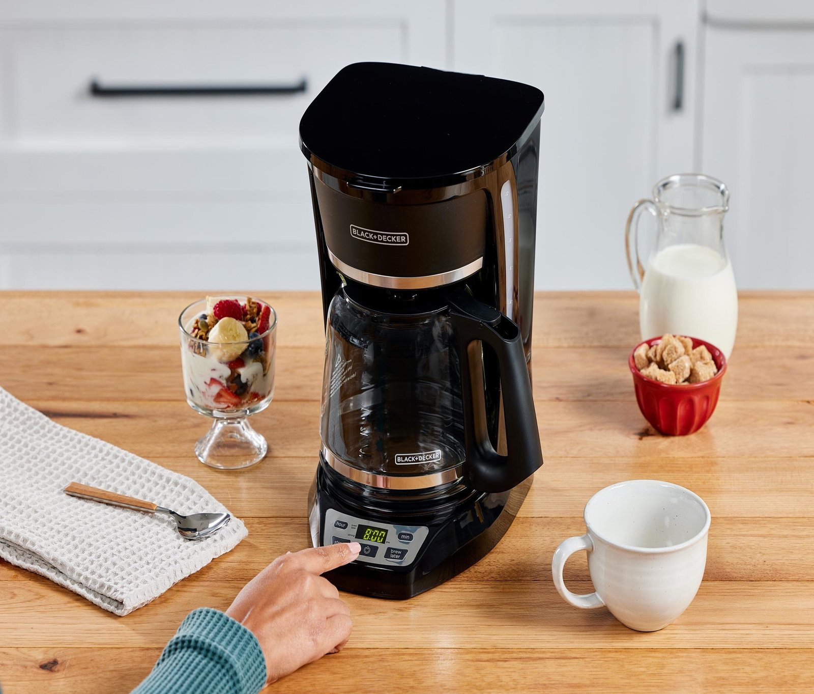 BLACK+DECKER 12-Cup Programmable Drip Coffee Maker with Custom Brew Strength, Black