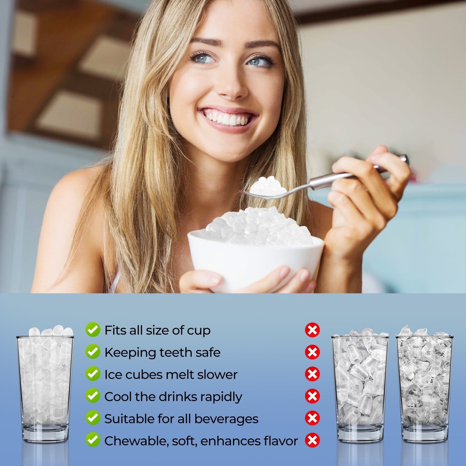 Simzlife 35lbs/24H Nugget Ice Maker Countertop, Portable Ice Maker Machine with Auto-Cleaning, Black