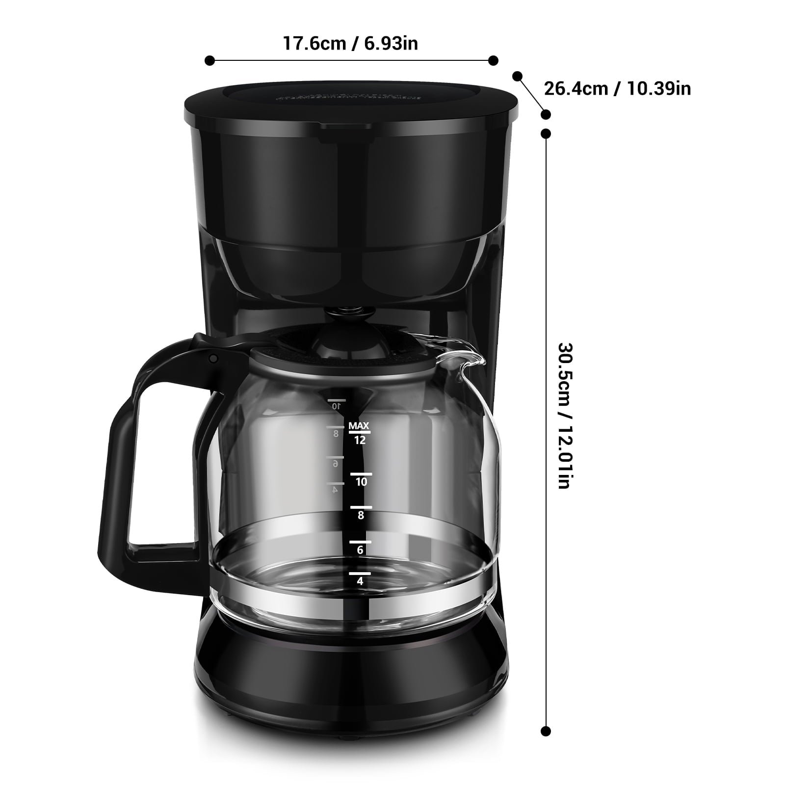 Mainstays Black 12-Cup Drip Coffee Maker