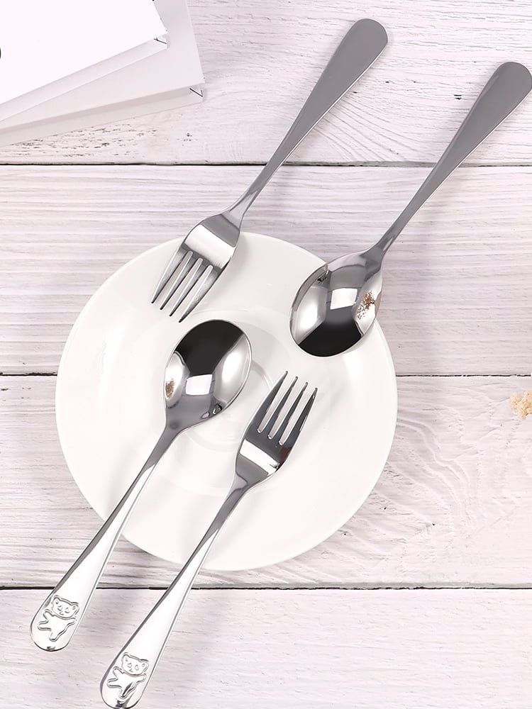 Tcwhniev Kids Silverware Set, 10 Pieces Toddler Utensils, Stainless Steel Childrens Flatware Set, Kids Forks and Spoons, Kids Cutlery for Home Preschools