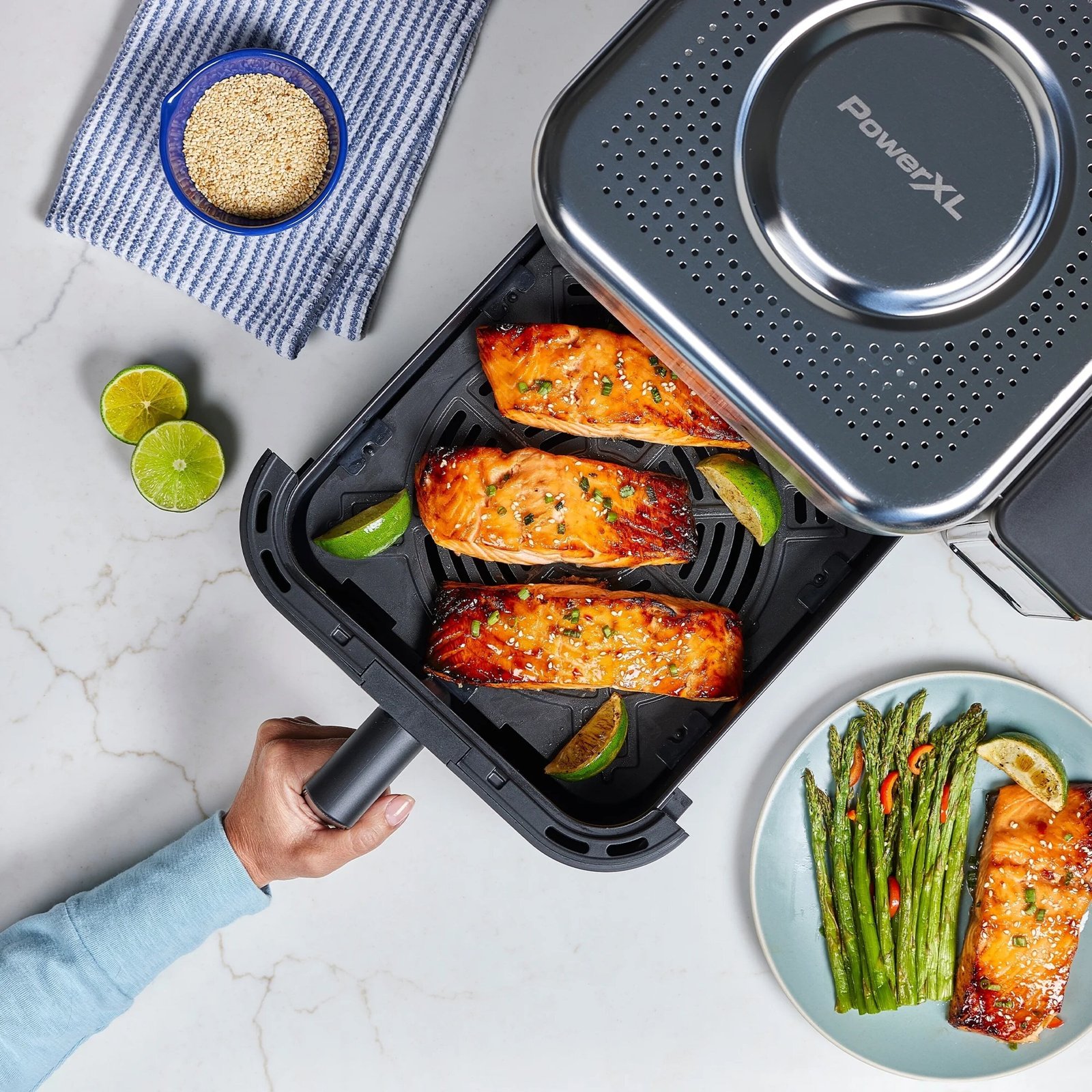 PowerXL™ 6.3 Quart AIRMAX™ Air Fryer Oven with 4 Pre-Sets, Two Tier Compact Design